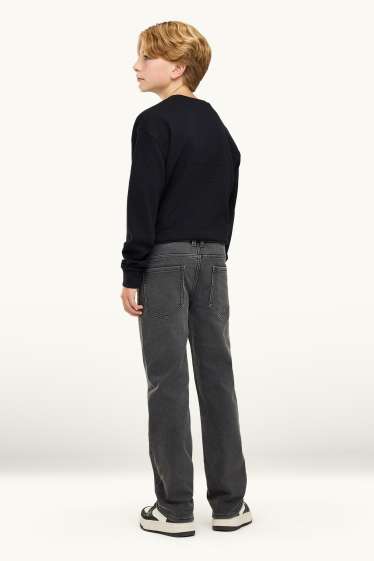 Kinder Jungen - Straight Jeans - Thermojeans - dunkeljeansgrau