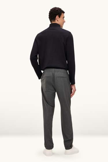 Pánské - Kalhoty chino - tapered fit - tmavošedá