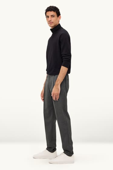 Pánské - Kalhoty chino - tapered fit - tmavošedá