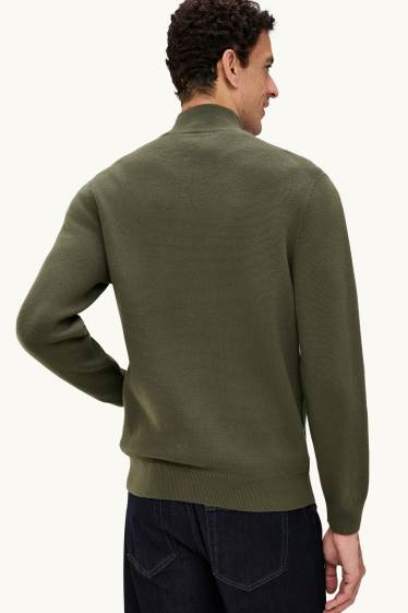 Herren - Strickjacke - khaki