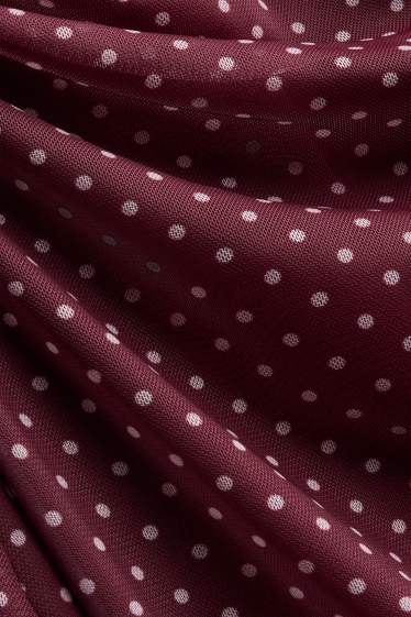 Donna - Vestito bodycon - tulle - a pois - bordeaux
