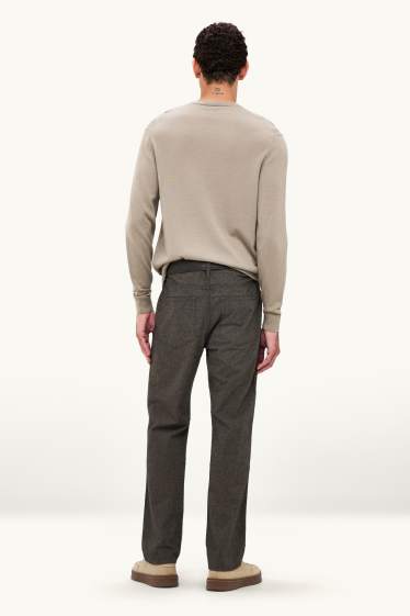 Home - Pantalons amb cinturó - regular fit - gris marronós