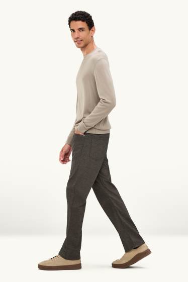 Home - Pantalons amb cinturó - regular fit - gris marronós