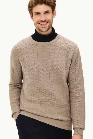 Home - Jersei - texturat - beix
