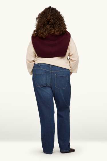 Femei - Straight jeans - talie medie - LYCRA® - denim-albastru închis