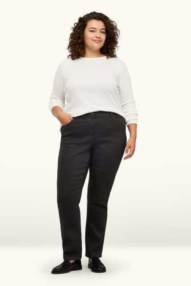 Femei - Slim jeans - talie medie - denim-gri închis
