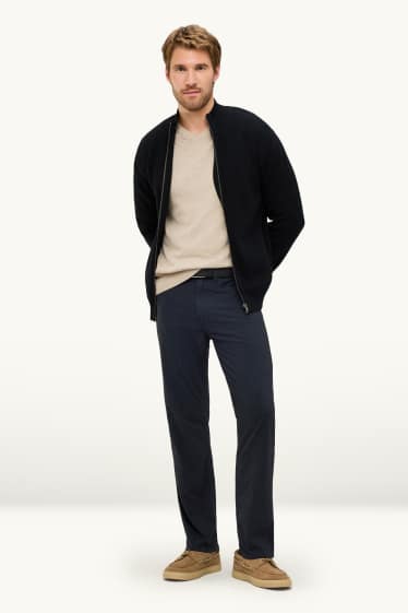 Men - Trousers with belt - regular fit - dark blue