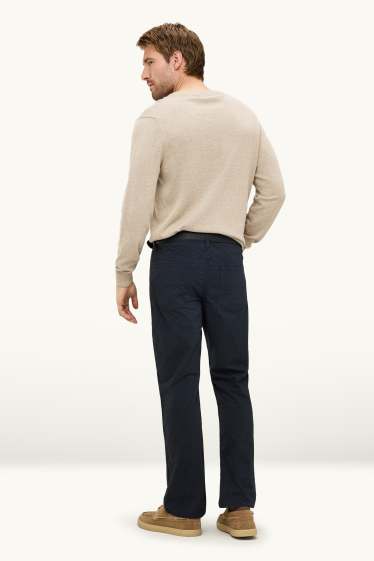 Men - Trousers with belt - regular fit - dark blue