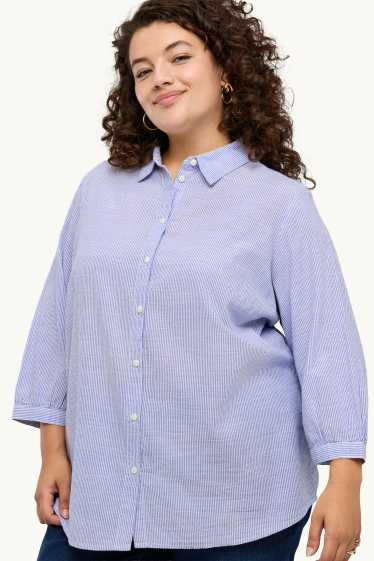 Dona - Brusa - de ratlles - blau/blanc