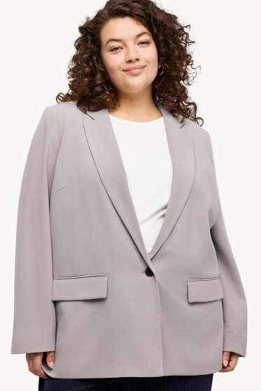 Femmes - Blazer long - regular fit - beige clair