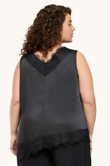 Femmes - Caraco en satin - noir