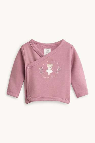 Neonate - Ballerina - completo natalizio per neonate - con fodera in pelo - bianco / rosa