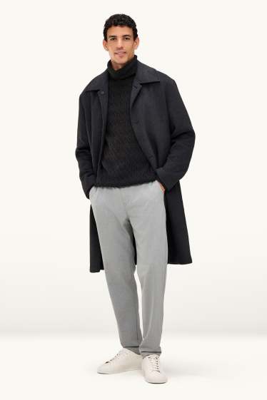 Pánské - Kalhoty chino - tapered fit - světle šedá