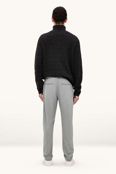Pánské - Kalhoty chino - tapered fit - světle šedá