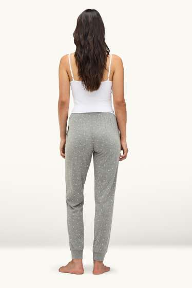 Donna - Pantaloni pigiama - a pois - grigio