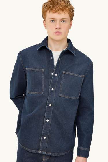 Home - Sobrecamisa texana - relaxed fit - texà blau fosc