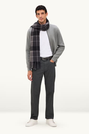 Men - Trousers with belt - regular fit - dark gray