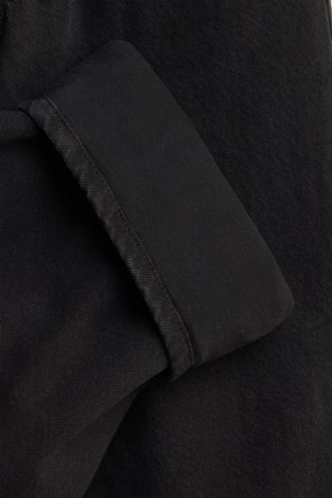 Kinder Jungen - Barrel Jeans - Thermojeans - schwarz