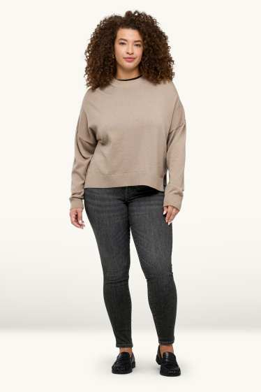 Femei - Skinny jeans - talie medie - jeans modelatori - LYCRA® ADAPTIV Fiber - denim-gri închis