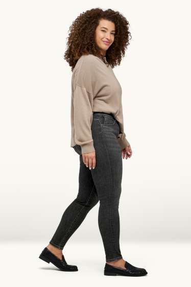 Femei - Skinny jeans - talie medie - jeans modelatori - LYCRA® ADAPTIV Fiber - denim-gri închis