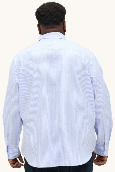 Uomo - Camicia - regular fit - button down - a righe - azzurro