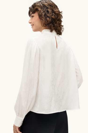 Dames - Blouse - met patroon - wit