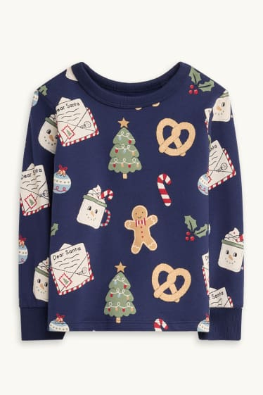 Kinder Mädchen - Mini Me - Kinder-Weihnachts-Pyjama - 2 teilig - dunkelblau