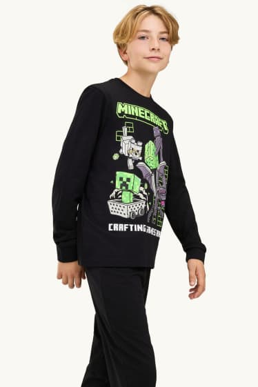 Kinder Buben - Minecraft - Pyjama - 2 teilig - schwarz