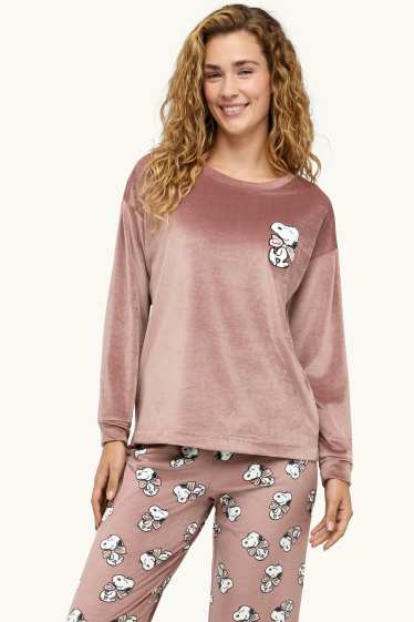 Dona - Pijama - Snoopy - rosa fosc