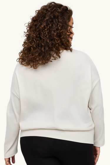 Damen - Langarmshirt - Slim Fit - cremeweiß