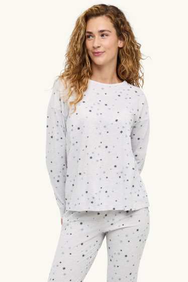 Dona - Pijama - amb estampat - gris clar jaspiat