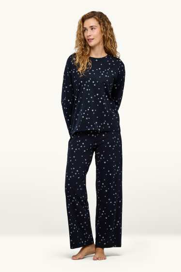 Dona - Pijama - amb motiu - blau fosc