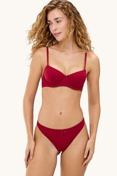 Donna - Perizoma in pointelle - rosso