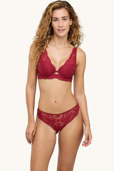 Dames - Slip - glanseffect - donkerrood
