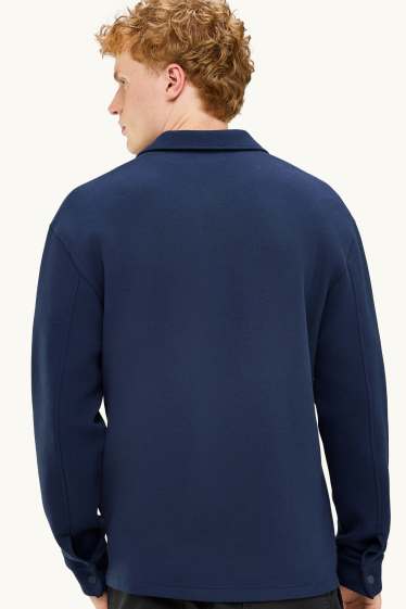 Hommes - Chemise - relaxed fit - col kent - bleu foncé