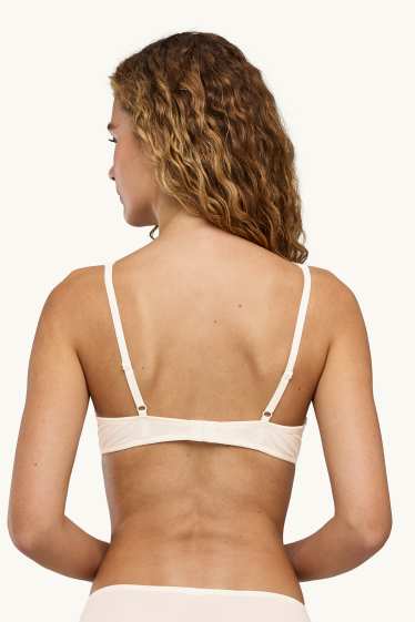 Dames - BH met beugels - PLUNGE - voorgevormd - crème wit