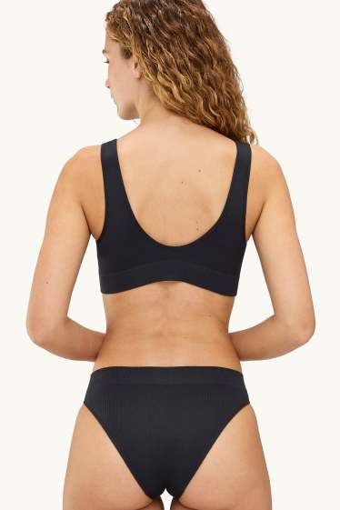 Damen - Multipack 2er - Slip - gerippt - seamless - schwarz