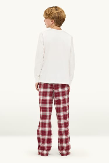 Enfants garçons - Mini Me - pain d'épice - pyjama de Noël enfant - 2 pièces - blanc crème