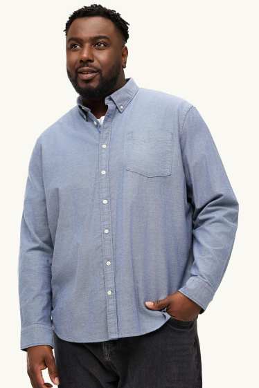 Men - Shirt - regular fit - button-down collar - blue
