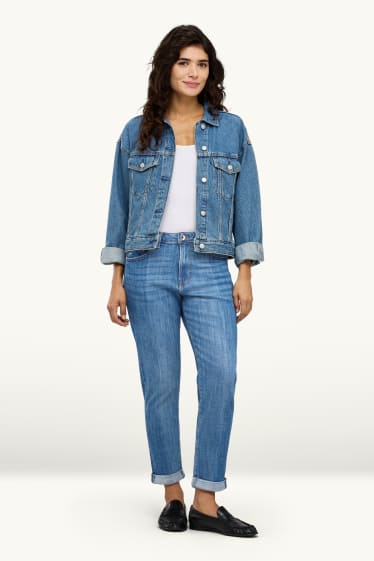 Femmes - Boyfriend jean - mid waist - jean bleu