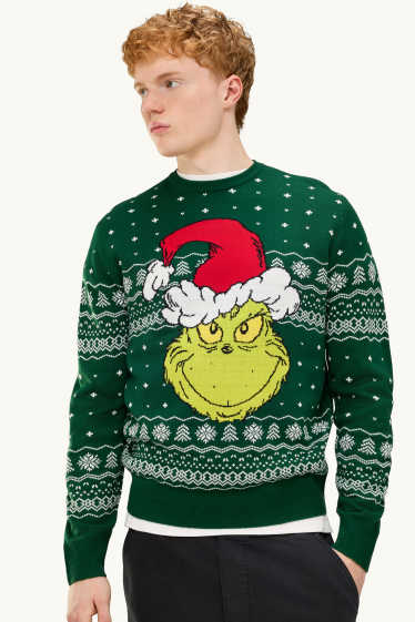 Men - Christmas jumper - The Grinch - dark green
