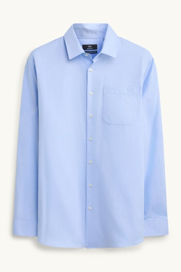 Uomo - Camicia business - regular fit - collo all'italiana - facile da stirare - azzurro