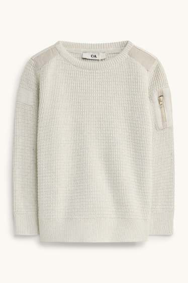 Enfants garçons - Pull - finition texturée - blanc crème