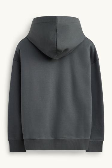 Enfants garçons - Sweat à capuche - gris foncé