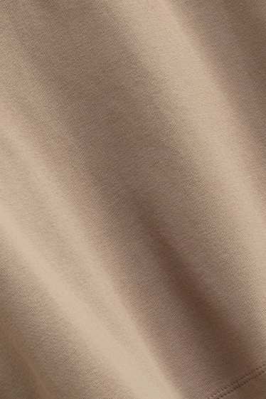 Women - Long sleeve top - slim fit - beige