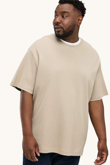Uomo - T-shirt - relaxed fit - beige