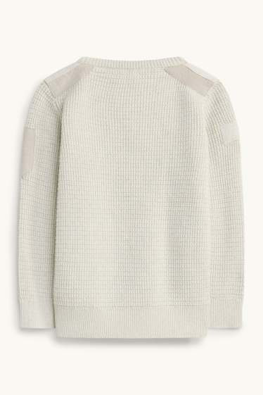 Enfants garçons - Pull - finition texturée - blanc crème