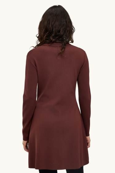 Dona - Vestit ajustat - mescla de viscosa - marró vermellós