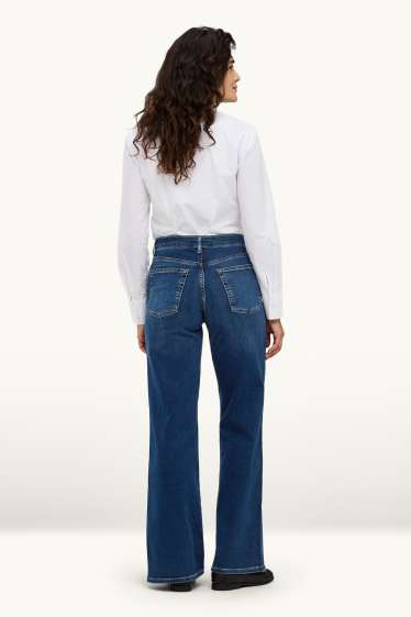 Dona - Texans wide leg - mid waist - jog denim - LYCRA® - texà blau