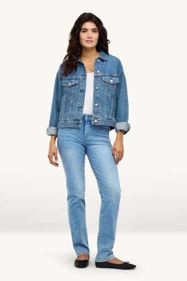 Damen - Straight Jeans - Mid Waist - Shaping-Jeans - LYCRA® - helljeansblau